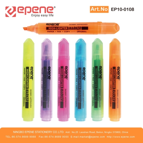EPENE Highlighter , Colored solid barrel、Colored transparent barrel,Quick drying（EP10-0108）