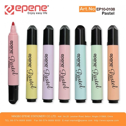 EPENE Highlighter , large ink, Paster colors ,Quick drying, Round barrel（EP10-0108P）