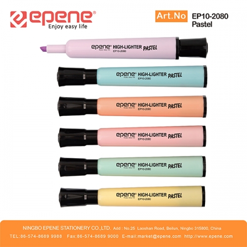 EPENE Highlighter , Pastel colors,Black cap（EP10-2080P）