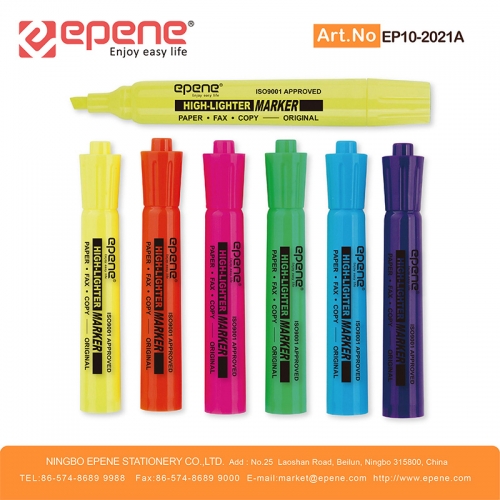 EPENE Highlighter , Colored solid barrel, Quick drying,Round barrel（EP10-2021A）