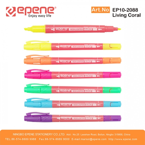 EPENE Highlighter ,twin tip， coral color barrel（EP10-2088P）