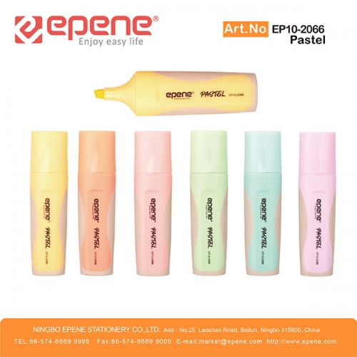 EPENE Highlighter， Pastel colors，Colored solid cap（EP10-2066P）