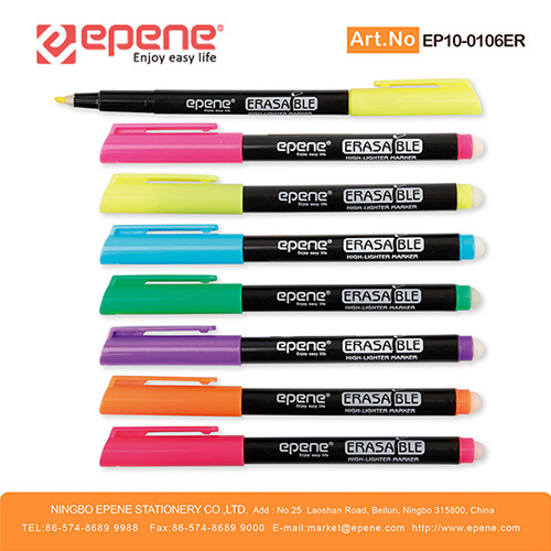 EPENE Highlighter , Black barrel ,Quick drying, Erasable, Round barrel（EP10-0106ER）