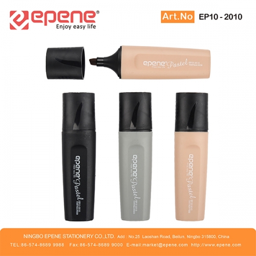 EPENE Highlighter , Pastel colors, Colored solid barrel，Black cap（EP10-2010）