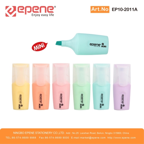 EPENE mini Highlighter , Paster colors,Quick drying, With pen clip（EP10-2011A）