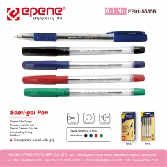 EPENE GEL BALL PEN(SEMI-GEL),Elegant Design , Transparent barrel,Long Lasting Writing(EP01-5535B)